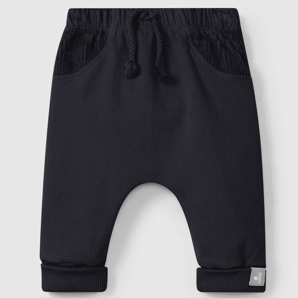 NEW SNUG kid's velvet detailed pant in black